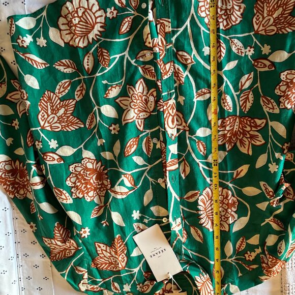 NWT Authentic Sezane Chemise Pierro Shirt Size 6 US 38 EU org. $125 Gemini Green - Picture 13 of 16